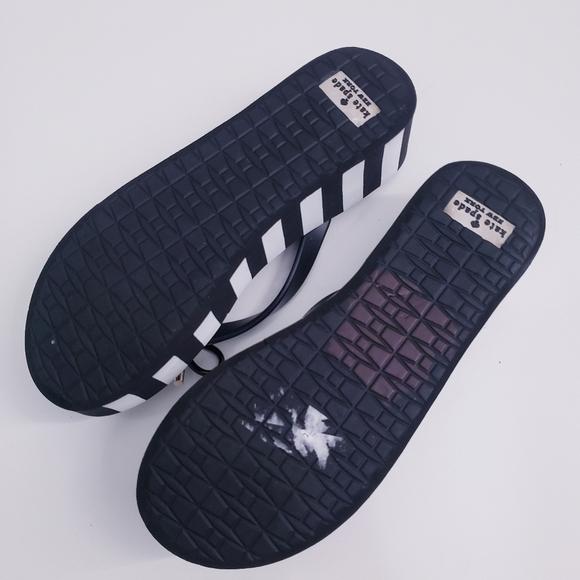 Kate Spade Chunky Wedge Striped Thong Sandals - Picture 5 of 6